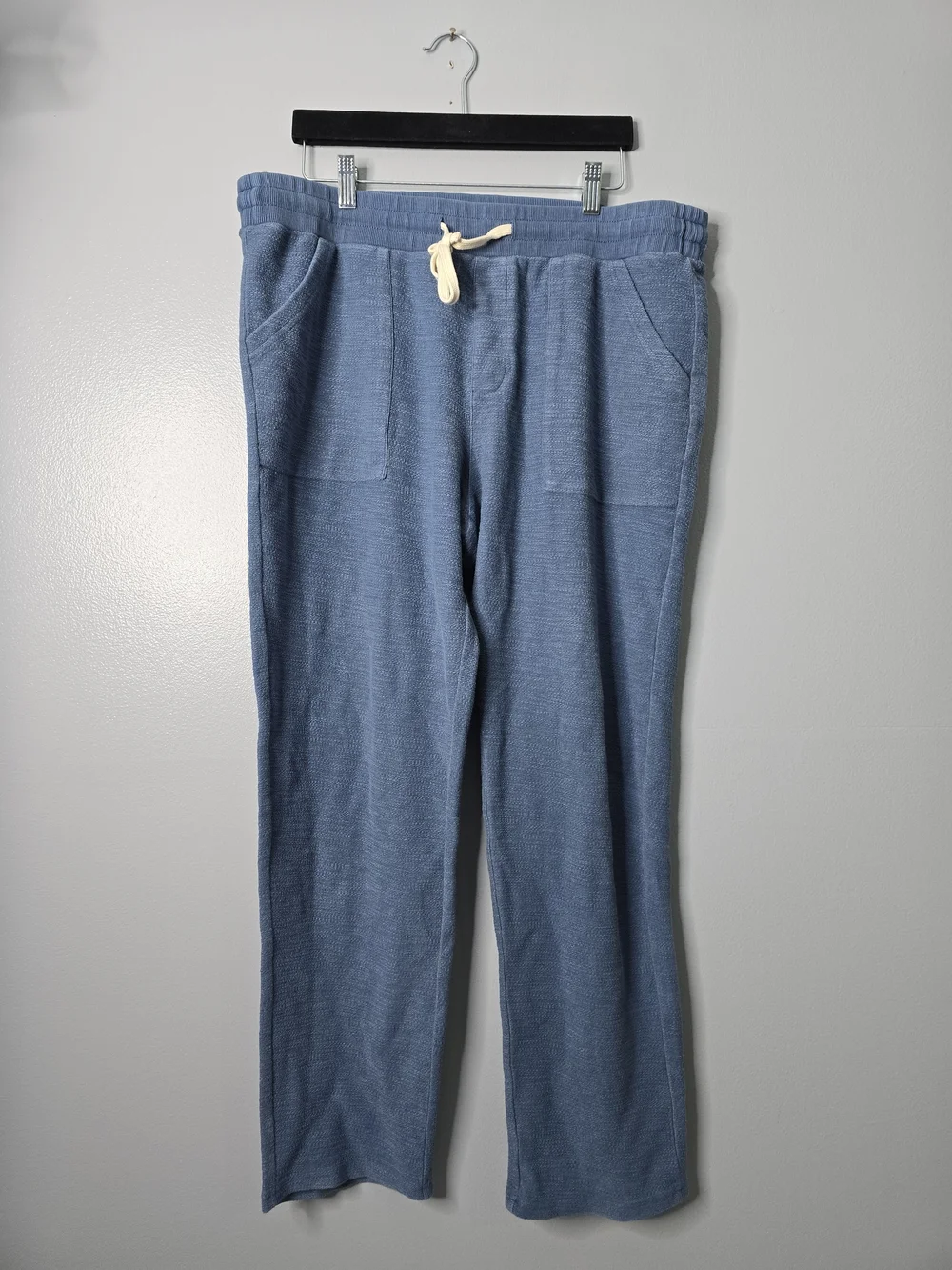 Marine Layer Light Blue Terry Knit Drawstring Joggers - Picture 1 of 5